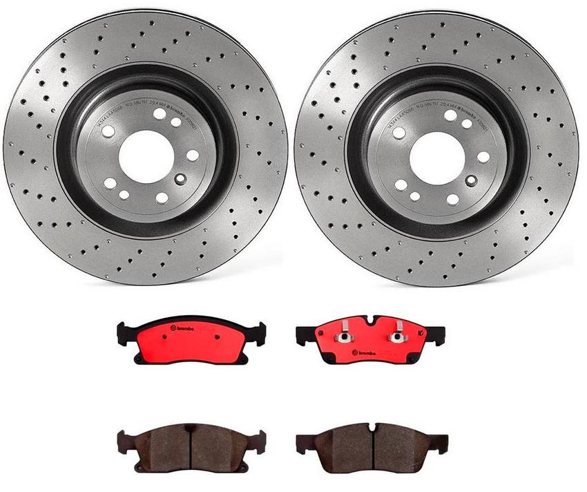 Mercedes Brakes Kit - Brembo Pads and Rotors Front (350mm) (Ceramic) 1664211500 - Brembo 3053412KIT